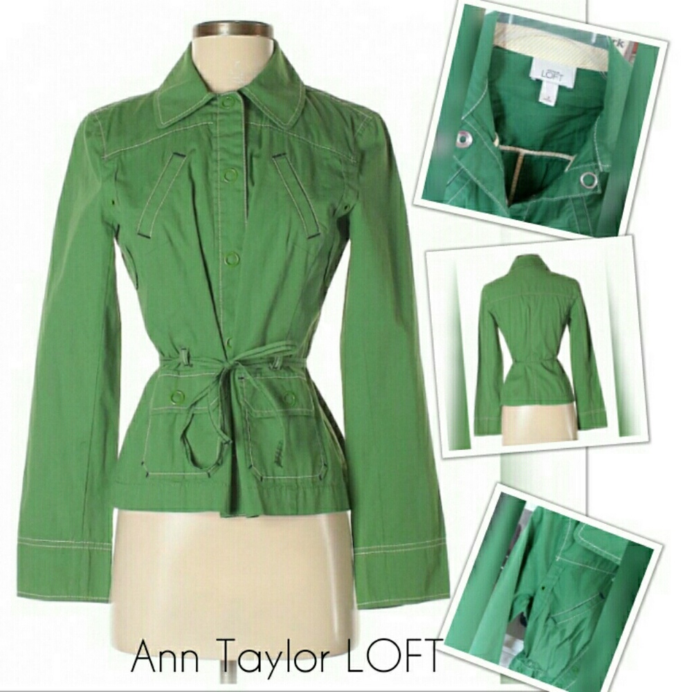 LOFT GREEN LIGHTWEIGHT UTILITY JACKET 2